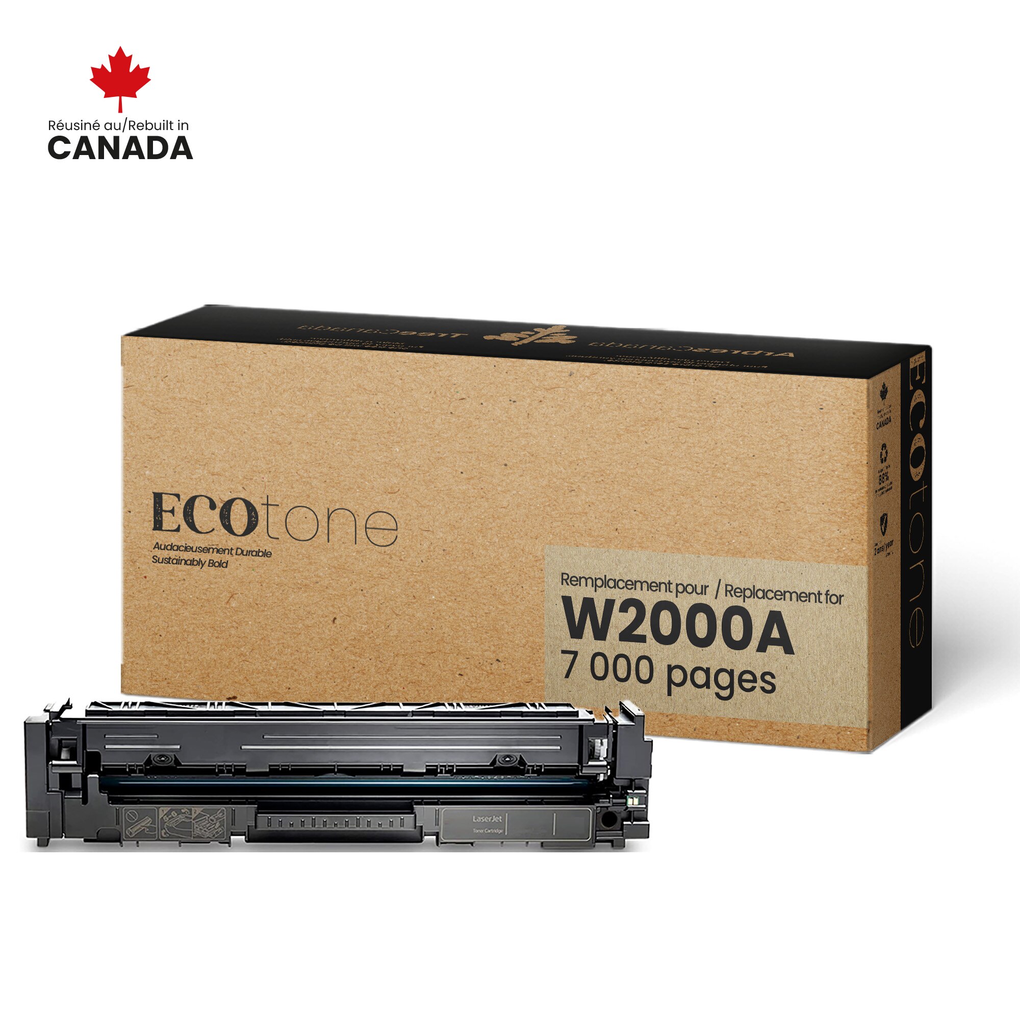 HP W2000A Reman Ecotone Black 7K (with toner level)